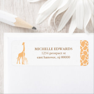 Mom and Baby Giraffe Return Address Labels