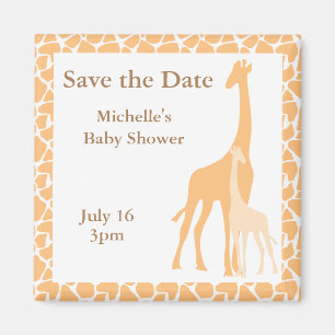 Mom and Baby Giraffe Save the Date Magnets