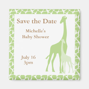 Mom and Baby Giraffe Save the Date Magnets