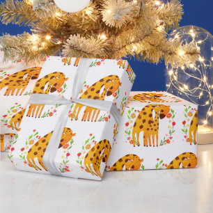 Mom and Baby Giraffe Wrapping Paper