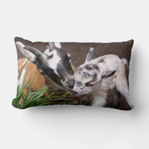 Mom and Baby Goat Lumbar Pillow