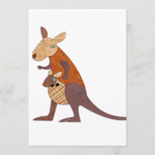 Mom and Baby Kangaroo Invitation