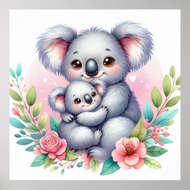 Mom and Baby Koala Bear  Poster (Front)