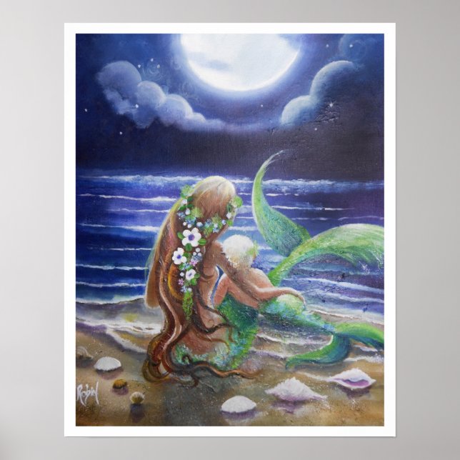 Mom and Baby mermaids Poster (Front)