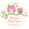 Mom and Baby Owl Baby Shower Favour Sticker