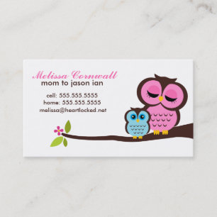Mom and Baby Owl Calling Cards