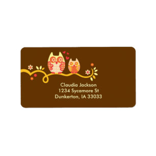 Mom and Baby Owl Custom Label