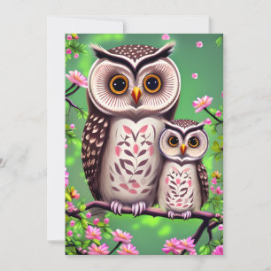 Mom and Baby Owl Holiday Card