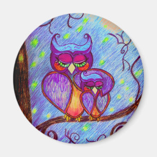 Mom and Baby Owl magnet by Carol Zeock