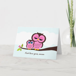 Mom and Baby Owl Mother's Day Card