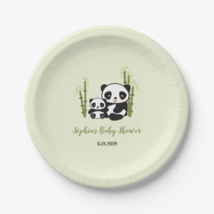 Mom and Baby Panda Bear Baby Shower Plate