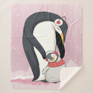 Mom And Baby Penguin   Gifts For Baby Sherpa Blanket