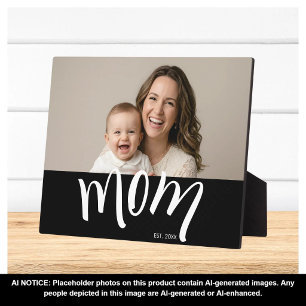 Mom and Baby Photo Custom Year Established Plaque