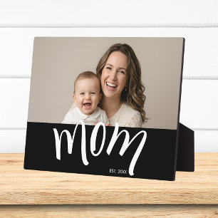 Mom and Baby Photo Custom Year Established Plaque