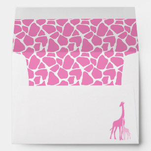 Mom and Baby Pink Giraffes Baby Shower Envelope