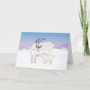 Mom and baby reindeer Christmas card