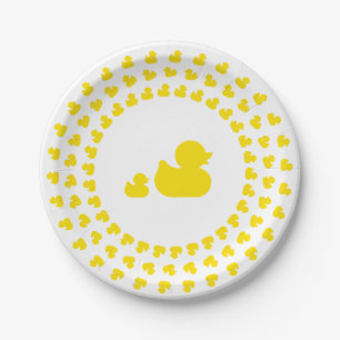 Mom and Baby Rubber Ducks Paper Plate