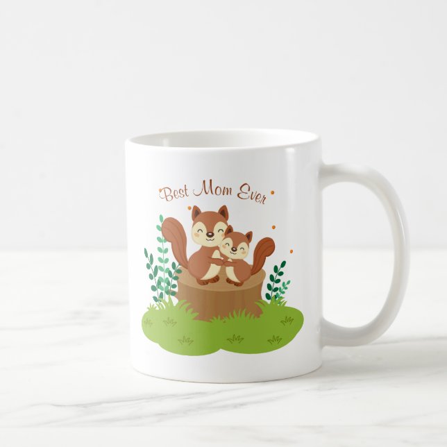 Mom and baby Squirrels Mothers Day Coffee Mug (Right)