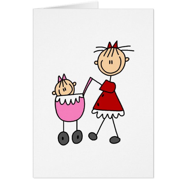Mom And Baby Stick Figure Card (Front)