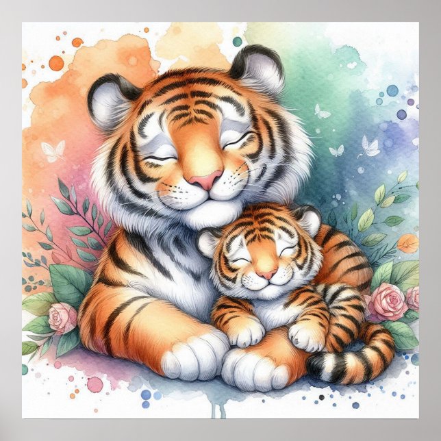 Mom and Baby Tiger  Poster (Front)