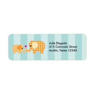Mom and Baby Unisex Elephant Label