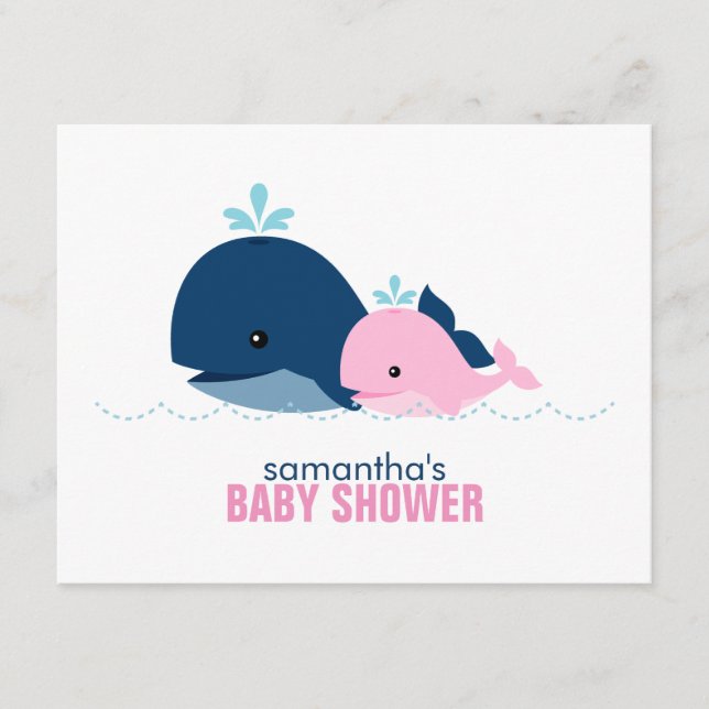 Mom and Baby Whale Mom Advice Cards {pink} (Front)