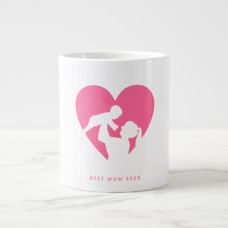 Mom and baby with love background mug