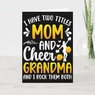 Mom And Cheer Grandma Of A Cheerleader Grandmother Card