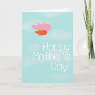 Mom and Child Birds Card