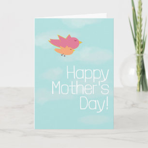 Mom and Child Birds Card