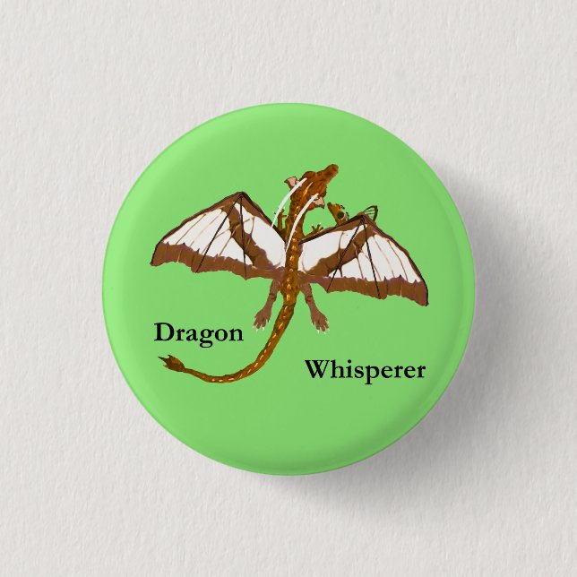 Mom and Child Dragons 1 Inch Round Button (Front)