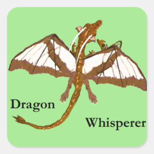 Mom and Child Dragons Square Sticker