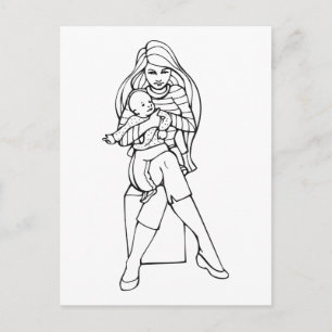 Mom and child postcard
