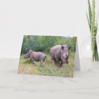 Mom and child rhino card