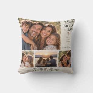 Mom and Dad Family Photo Collage Keepsake Throw Pi Pillow