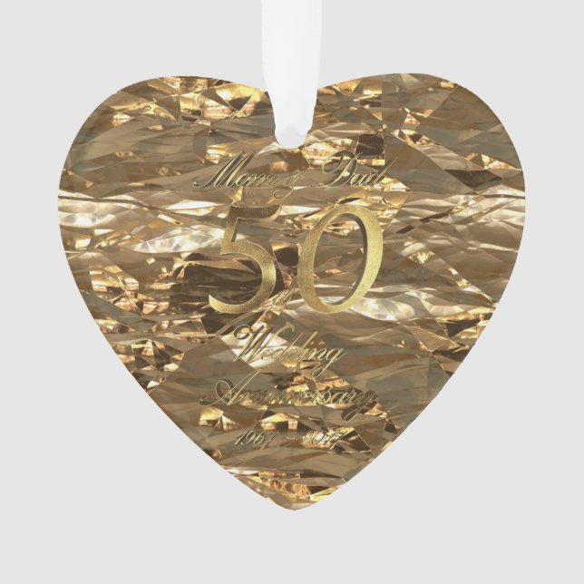 Mom and Dad Golden Wedding Anniversary 50th Ornament (Front)