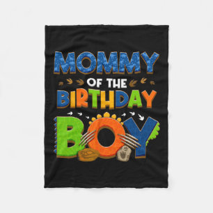 Mom And Dad Mommy Birthday Boy Dinosaur Family Par Fleece Blanket