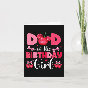 Mom And Dad Of The Birthday Girl Cherry Bow Family Card