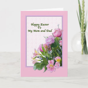 Mom and Dad's Easter Card with Spring Flowers