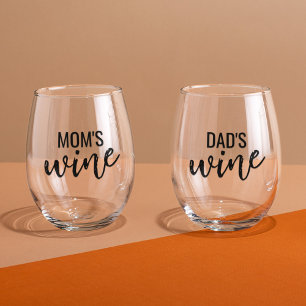 Mom and Dads Stemless Wine Glass