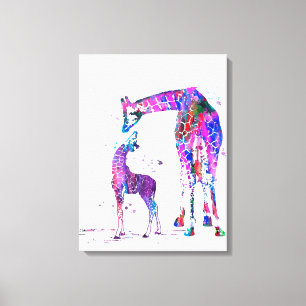 Mom And Daughter Giraffe Gift, Family Lover Gift Canvas Print