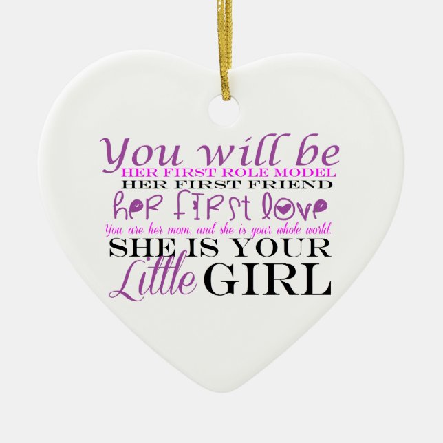 Mom and Daughter: Love Ceramic Ornament (Front)