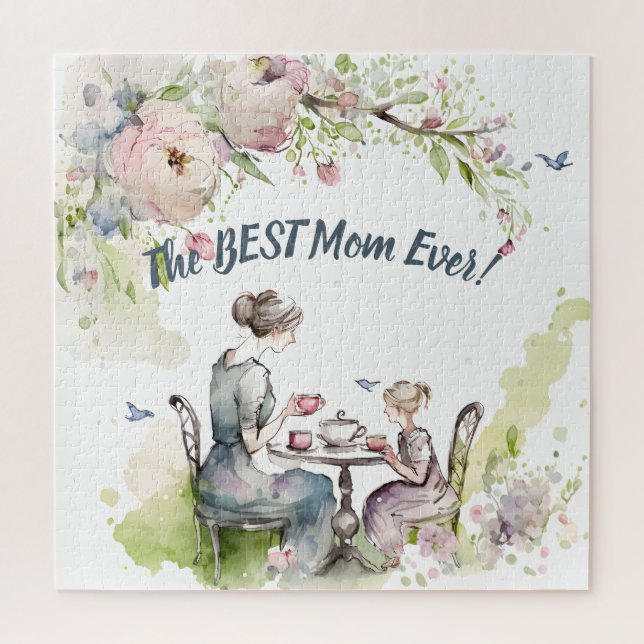 Mom and Daughter Tea Party Jigsaw Puzzle (Vertical)