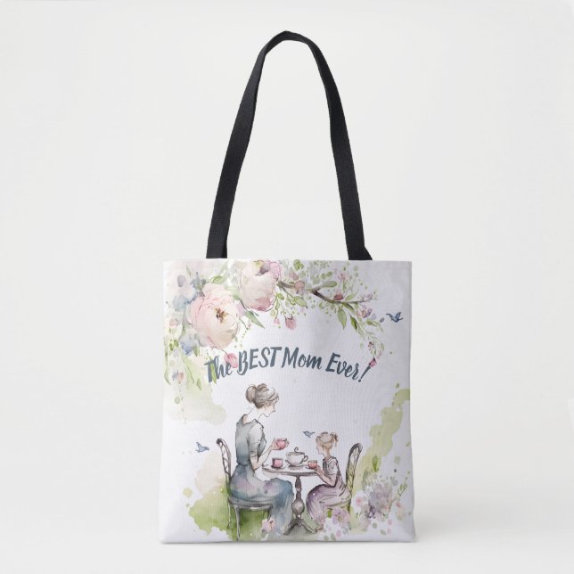 Mom and Daughter Tea Party Tote Bag (Front)