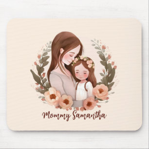 Mom and Daughter with Rose Wreath 2 Mouse Pad