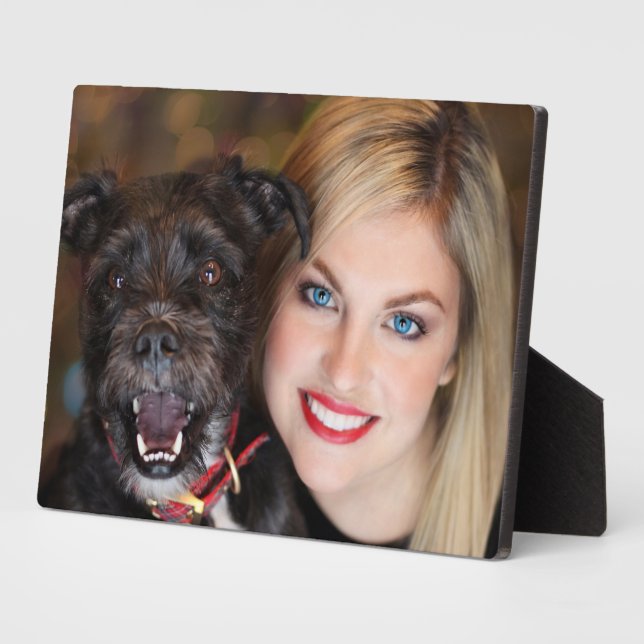mom And Dog Pet Custom Photo  Plaque (Side)