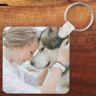Mom And Dog Photo Keychain