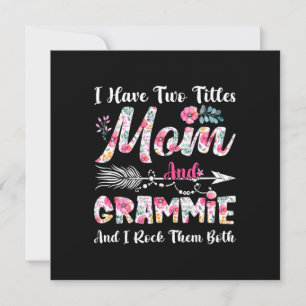 Mom And Grammie Cute Flowers Birthday Holiday Card