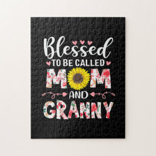 Mom And Granny Floral Birthday Jigsaw Puzzle