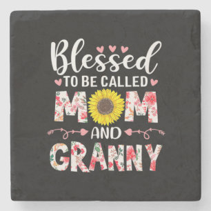 Mom And Granny Floral Birthday Stone Coaster